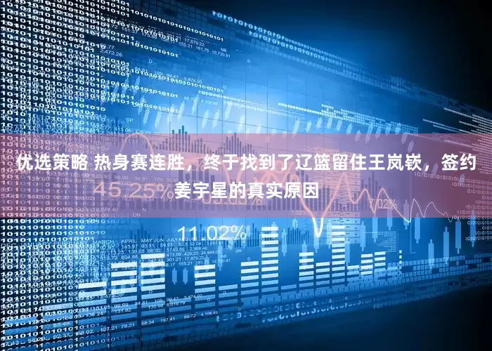 优选策略 热身赛连胜，终于找到了辽篮留住王岚嵚，签约姜宇星的真实原因